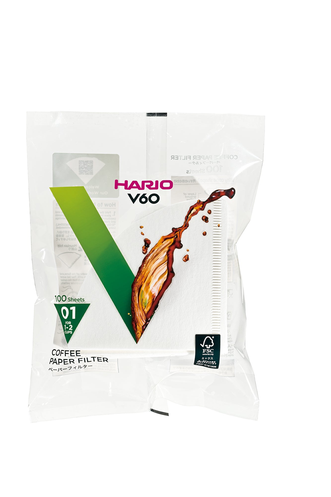 Hario V60 Coffee Filter Papers - Size 01 - White