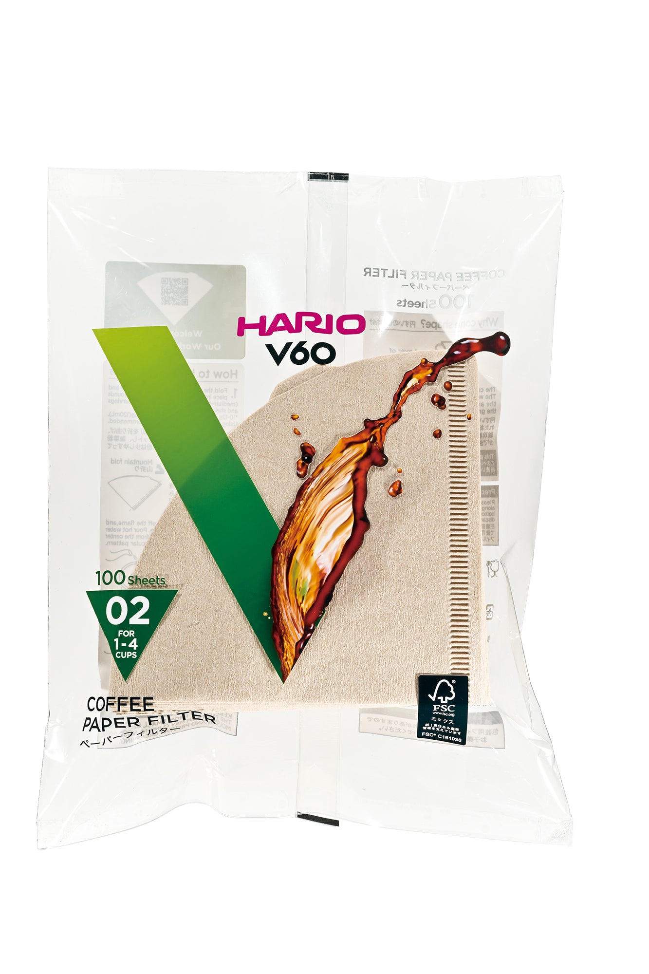 Hario V60 Coffee Filter Papers - Size 02 - Brown